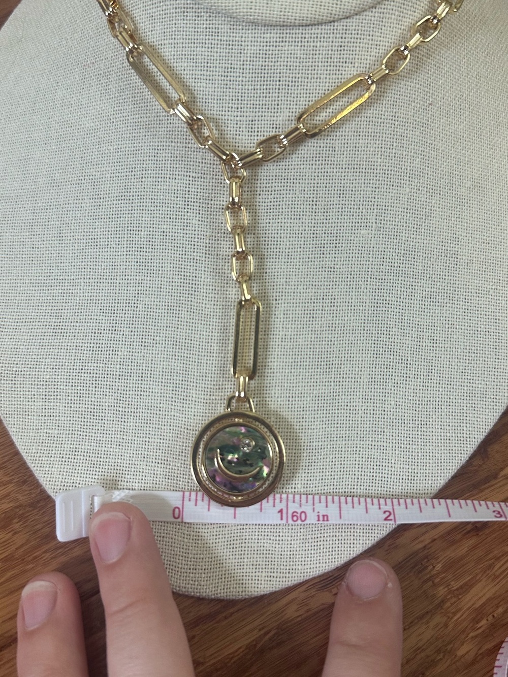 Mignonne Gavigan LUNA Charm Necklace 14K gold Plated Pearl Boho Crystal - Picture 9 of 10